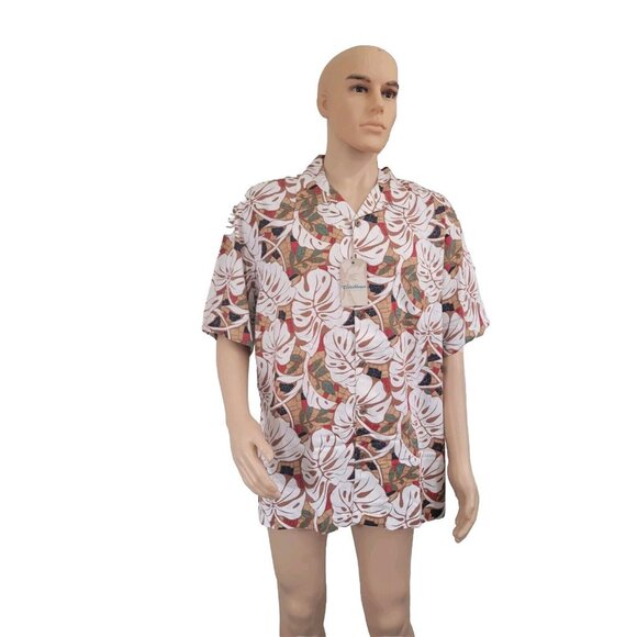 Caribbean Mens Shirt Size XL silk Blend Button Up Short Sleeve  NWT 35 - Picture 1 of 9